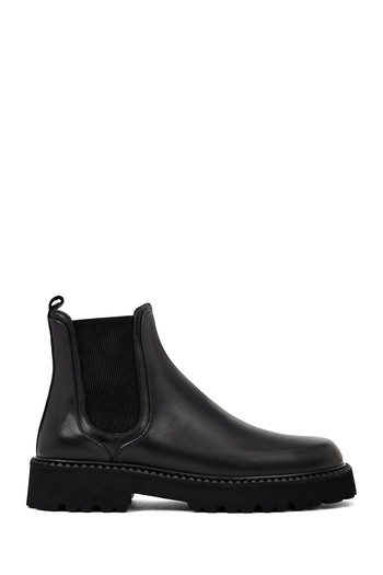 Derimod Men's Black Thick Soled Leather Chelsea Boots 25Wfd828018