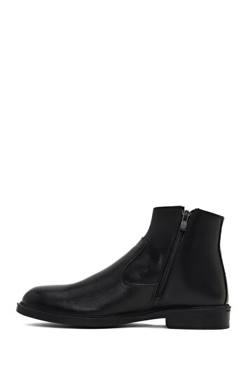 Derimod Men's Black Zippered Leather Casual Boots 25Wfd670218