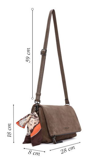 Derimod Women's Mink Suede Crossbody Bag 25Wbd246910