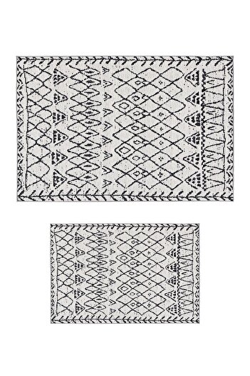 Homefesto Decorative Non-Slip Base Thin Modern Washable 2-Piece Bathroom Mat Set / 40x60 Cm & 50x80 Cm