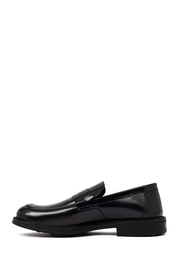 Derimod Men's Black Leather Casual Winter Loafer Shoes 25Wfd750522