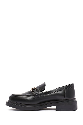 Derimod Women's Black Buckle Masculine Winter Loafer Shoes 25Afd400118