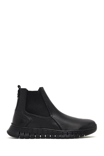 Derimod Men's Black Thick Soled Leather Chelsea Boots 25Wfd6804Ft