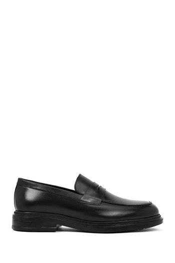 Derimod Men's Black Leather Casual Winter Loafer Shoes 25Wfd760818