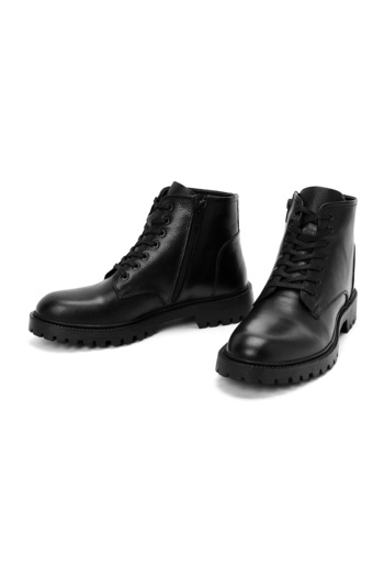 Derimod Ανδρικές μαύρες δερμάτινες μπότες casual με φερμουάρ 25WFD680018