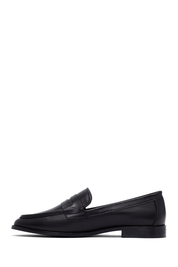 Derimod Women's Black Leather Winter Loafer Shoes 25Afd161718