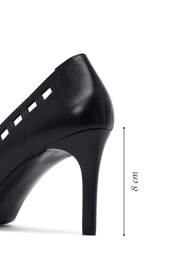 Derimod Women's Black Thin Heeled Leather Stiletto, High Heel Shoes 25Afd162518