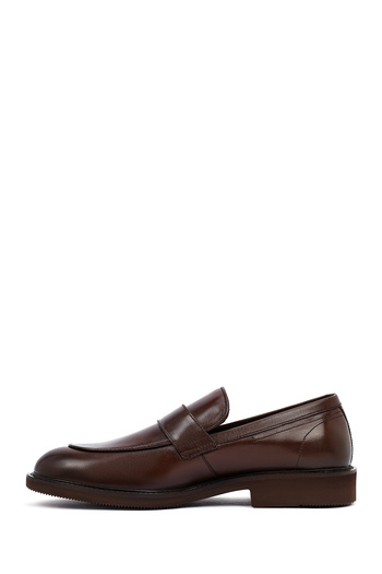 Derimod Men's Brown Leather Winter Loafer Shoes 25Wfd605718