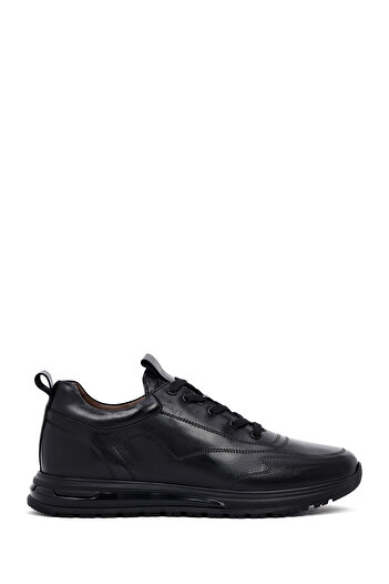 Derimod Men's Black Lace-Up Leather Casual Sneaker,Winter Sports Shoes 25Wfd604818