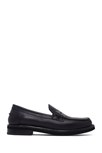 Derimod Women's Black Leather Masculine Winter Loafer Shoes 25Afd260318