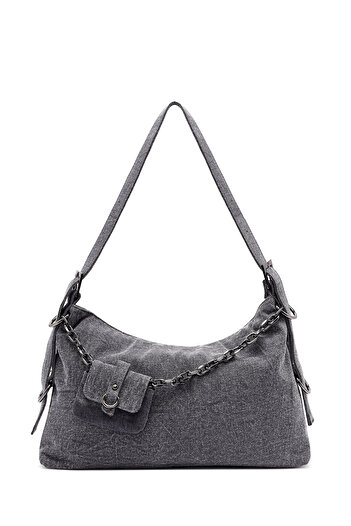 Derimod Women's Gray Fabric Shoulder Bag 25Abd27086F