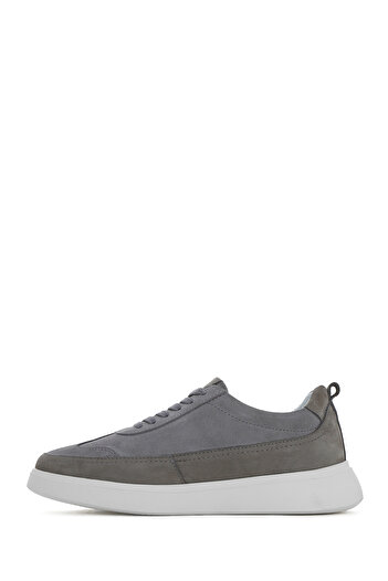Derimod Men's Gray Lace-Up Thick Sole Leather Sneaker 25Sfd700214
