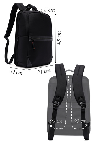 Derimod D-Pack Unisex Black Fabric Backpack 25Sbd30226F