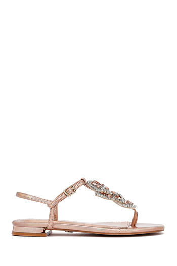 Derimod Women's Pink Stone Flip Flops Sandals 25Sfe481032