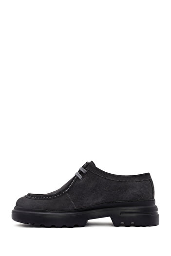 Derimod Men's Gray Lace-Up Suede Leather Casual Shoes 25Wfd631710