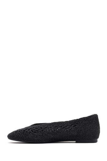 Derimod Women's Black Glitter Summer Ballerina Shoes 25Sfe45196F