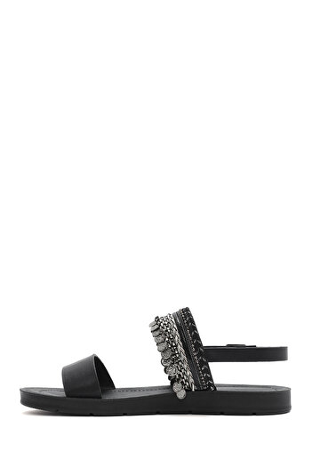 Derimod Women's Black Back Tie Stone Sandals 25Sfe464314