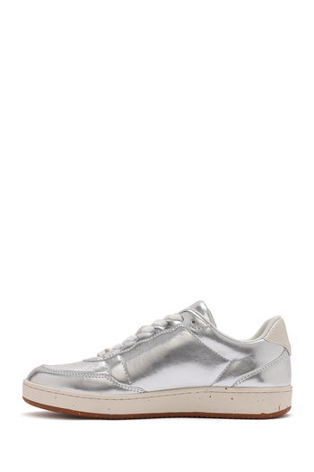 Derimod Acbc X Derimod Women Gray Metallic Lace-Up Sneaker 25Sfd4353Sm