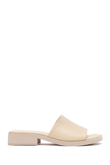 Derimod Women's Cream Casual Leather Slippers 25Sfd200018