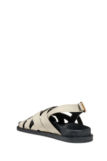 Geox Women's Cream D Adelash a - Smo.Lea Genuine Leather Sandals D55Ywa00043C1122