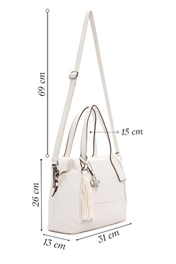 Derimod Women's Cream Long Strap Shoulder Bag 25Sbd2436Ft
