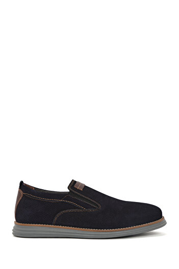Derimod Men's Navy Blue Nubuck Genuine Leather Shoes Casual Daily Shoes 25Sfd7104V3