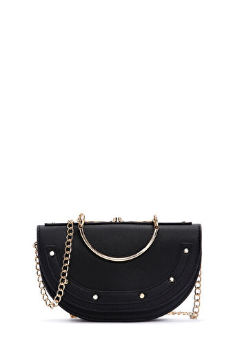 Derimod Women's Black Long Chain Strap Mini Evening Dress Clutch Bag 25Sbd290518