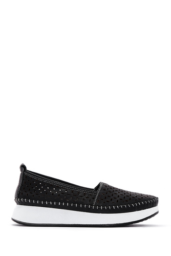 Derimod Women's Black Thick Soled Genuine Leather Comfort Shoes Casual Shoes 25Sfd332418