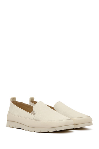 Derimod Women's Cream Leather Genuine Leather Comfort Shoes Casual Daily Shoes 25Sfd1513Ft