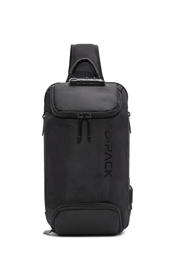 Derimod D-Pack Men's Black Cloth Cross Bag 24Wbd30256F