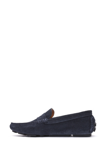 Derimod Men's Navy Blue Suede Leather Genuine Leather Shoes Casual Daily Shoes 25Sfd711010