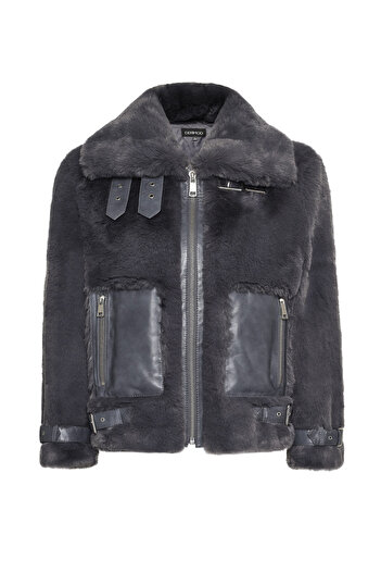 Derimod Kitzbuhel Women's Gray Teddy Coat 24Wgp5231Ff