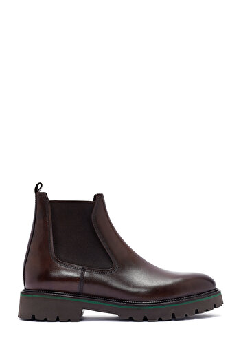 Derimod Men's Brown Leather Chelsea Boots 24Wfd 740118