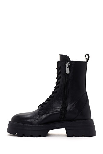 Derimod Black Leather Women's Boots - Zippered, 24wfd 550318