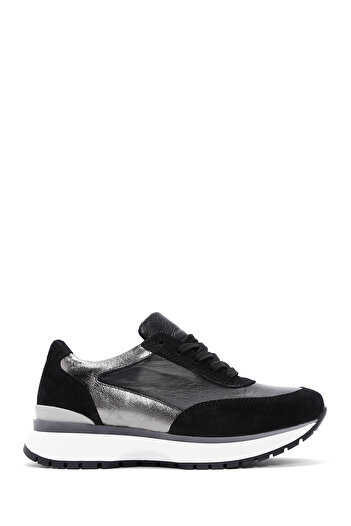 Derimod Black Leather Women's Sneakers - Lace-up, Model 24WFD 370414