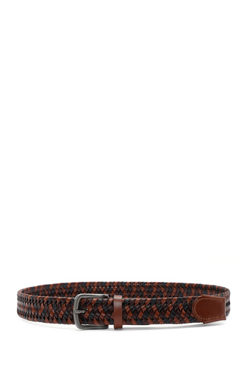 Derimod Men's Brown Braid Leather Belt 000A2D 1305229