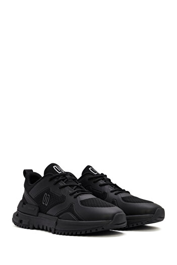 Derimod Zero Erkek Siyah Bağcıklı Kumaş Sneaker 24WFD690414