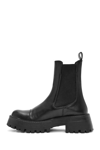 Derimod Women's Black Leather Chelsea Boots 24Wfd 510418