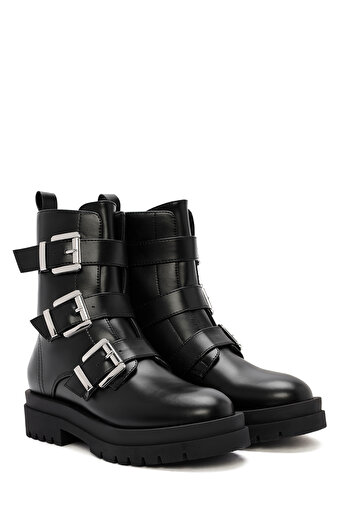 Derimod Γυναικείες μαύρες μπότες casual με φερμουάρ 24WFE402018