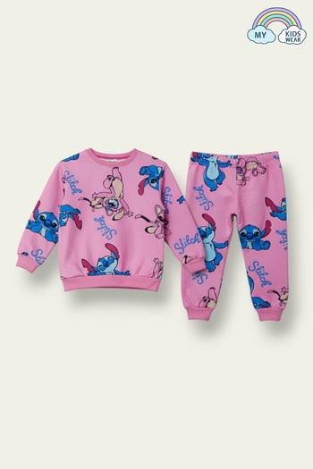 My Kids Wear Girl's 2-Piece Set – Printed Pink Tracksuit 5-10 Years Old 12150