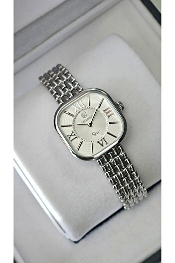 Raymond Rym-211503 Retro Square Steel Women's Watch - 2 Years Warranty Silver-White