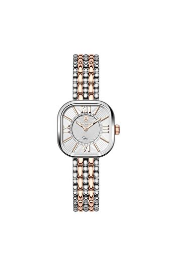 Raymond Rym-211503 Retro Square Steel Women's Watch - 2 Years Warranty Ipr-White