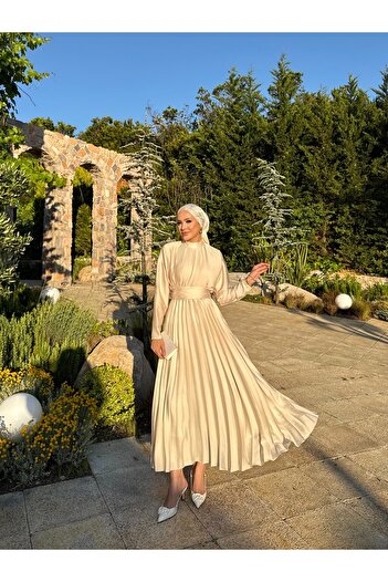 Melike Tatar Piliseli Elbise 32-2039-2
