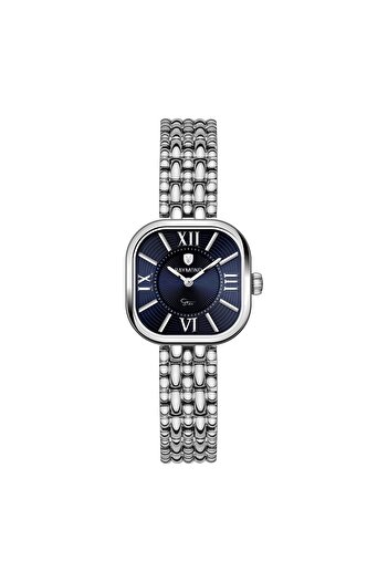 Raymond Rym-211503 Retro Square Steel Women's Watch - 2 Years Warranty Silver-Blue