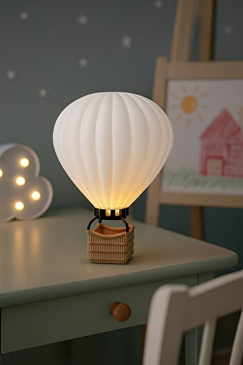 Atsutech Stylish and Modern Cappadocia Balloon Lampshade - Hot Air Balloon Table Lamp - Star-Candle on the Ceiling