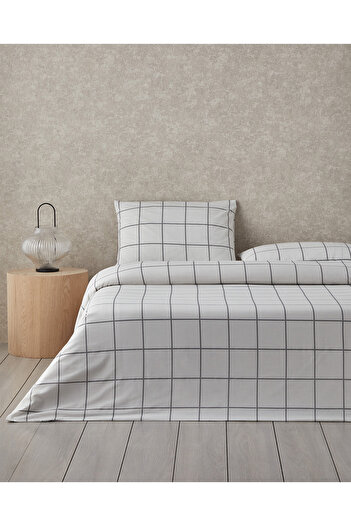 English Home Plaid Wave Easy-Iron Double Duvet Cover Set 200X220 cm Gray