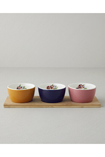 English Home Garden Serenity Stoneware 4 Piece Serving Bowl 9.5X5 cm Colorful