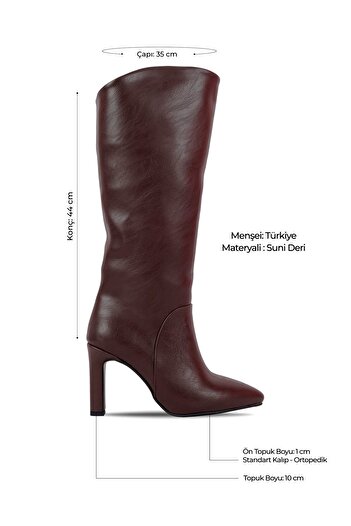 Lal Shoes & Bags Cizme cu toc pentru femei Raın (4182)-Maro