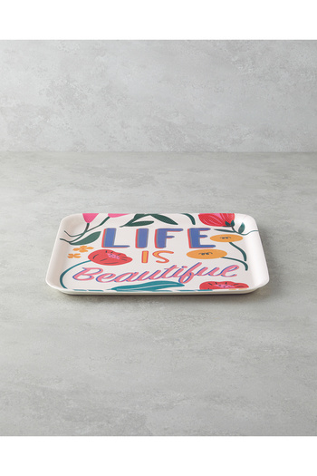 English Home Rosy Life Melamine Non-Slip 2-Piece Tray 33-24 cm Colorful