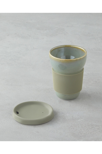 English Home Green Porcelain Travel Mug - Good Mood Chic, 350 ml